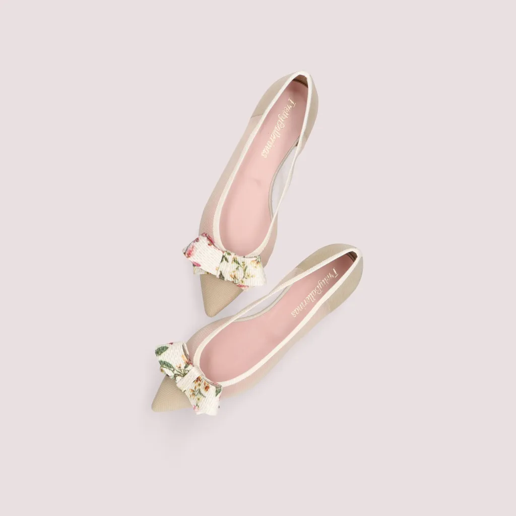 Ella|פנינה|שקוף|נעלי בובה|נעלי בלרינה|נעליים שטוחות|נעליים נוחות|ballerinas