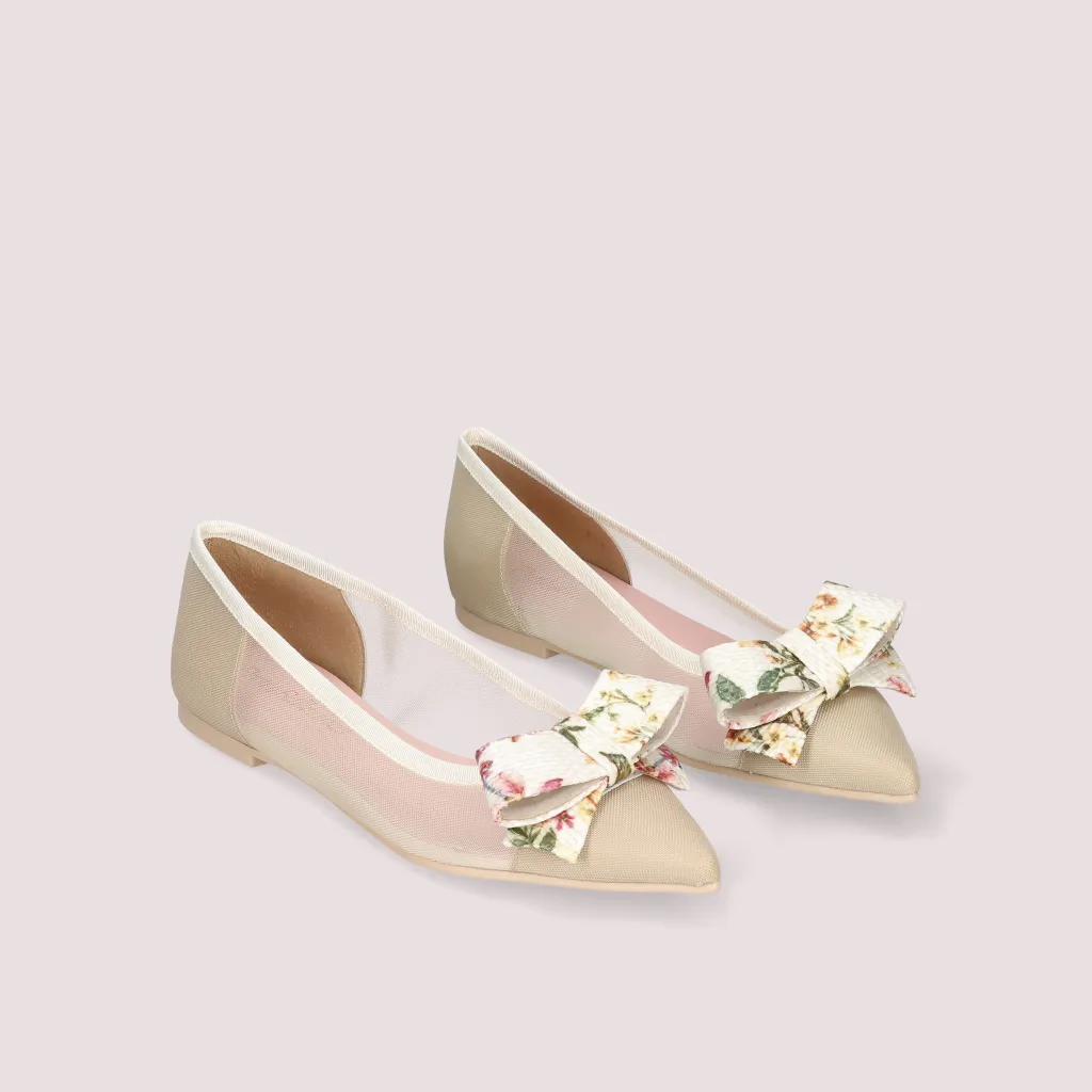 Ella|פנינה|שקוף|נעלי בובה|נעלי בלרינה|נעליים שטוחות|נעליים נוחות|ballerinas