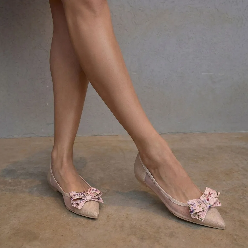 Ella|ניוד|שקוף|נעלי בובה|נעלי בלרינה|נעליים שטוחות|נעליים נוחות|ballerinas