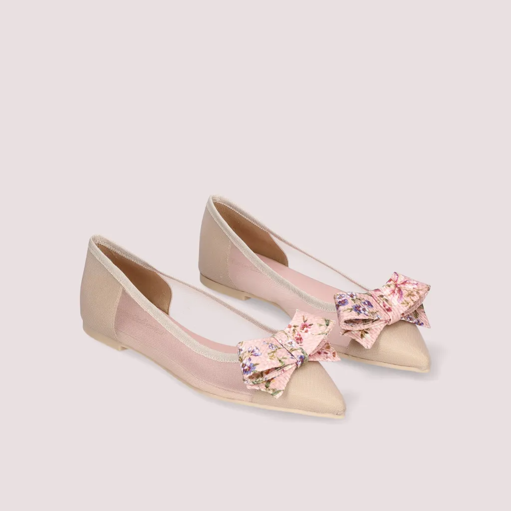 Ella|ניוד|שקוף|נעלי בובה|נעלי בלרינה|נעליים שטוחות|נעליים נוחות|ballerinas