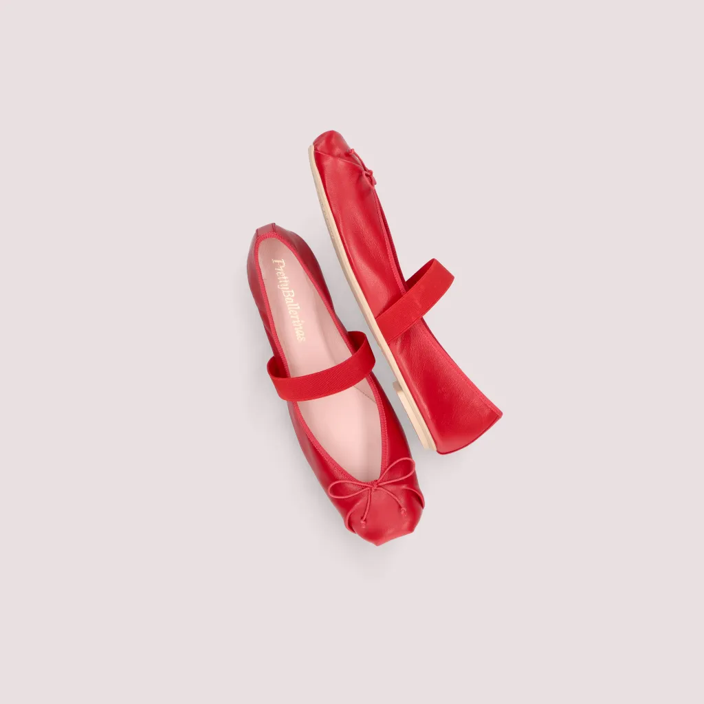 Kristen|אדום|נעלי בובה|נעלי בלרינה|נעליים שטוחות|נעליים נוחות|ballerinas