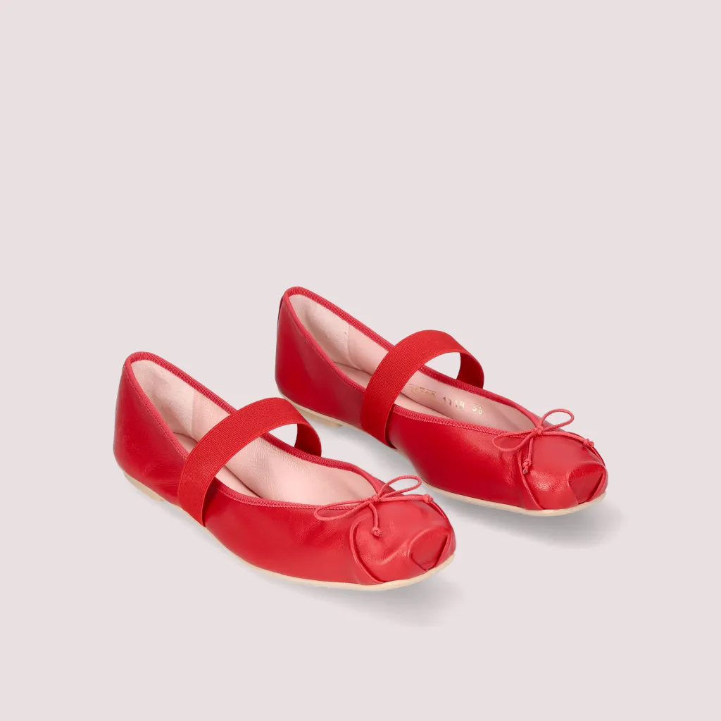 Kristen|אדום|נעלי בובה|נעלי בלרינה|נעליים שטוחות|נעליים נוחות|ballerinas