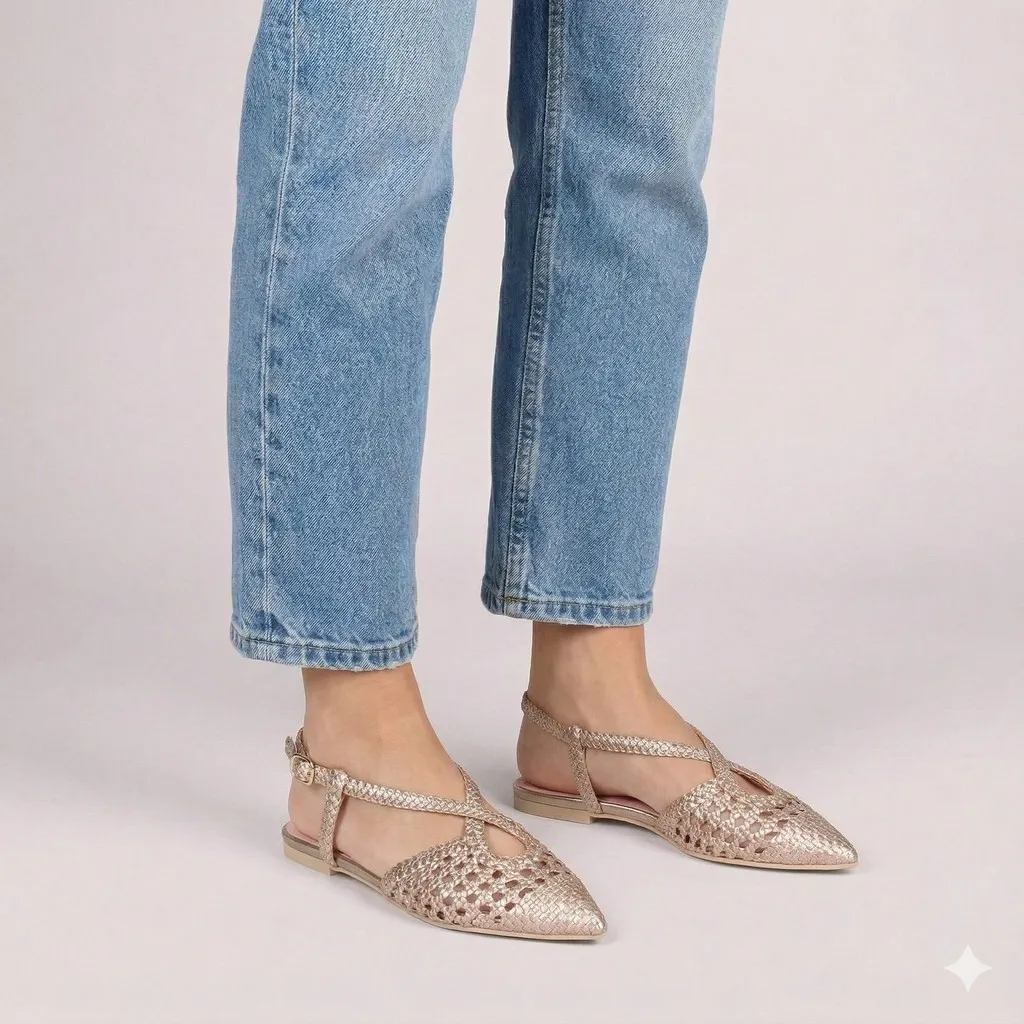 Ella|זהב|נעלי בובה|נעלי בלרינה|נעליים שטוחות|נעליים נוחות|ballerinas