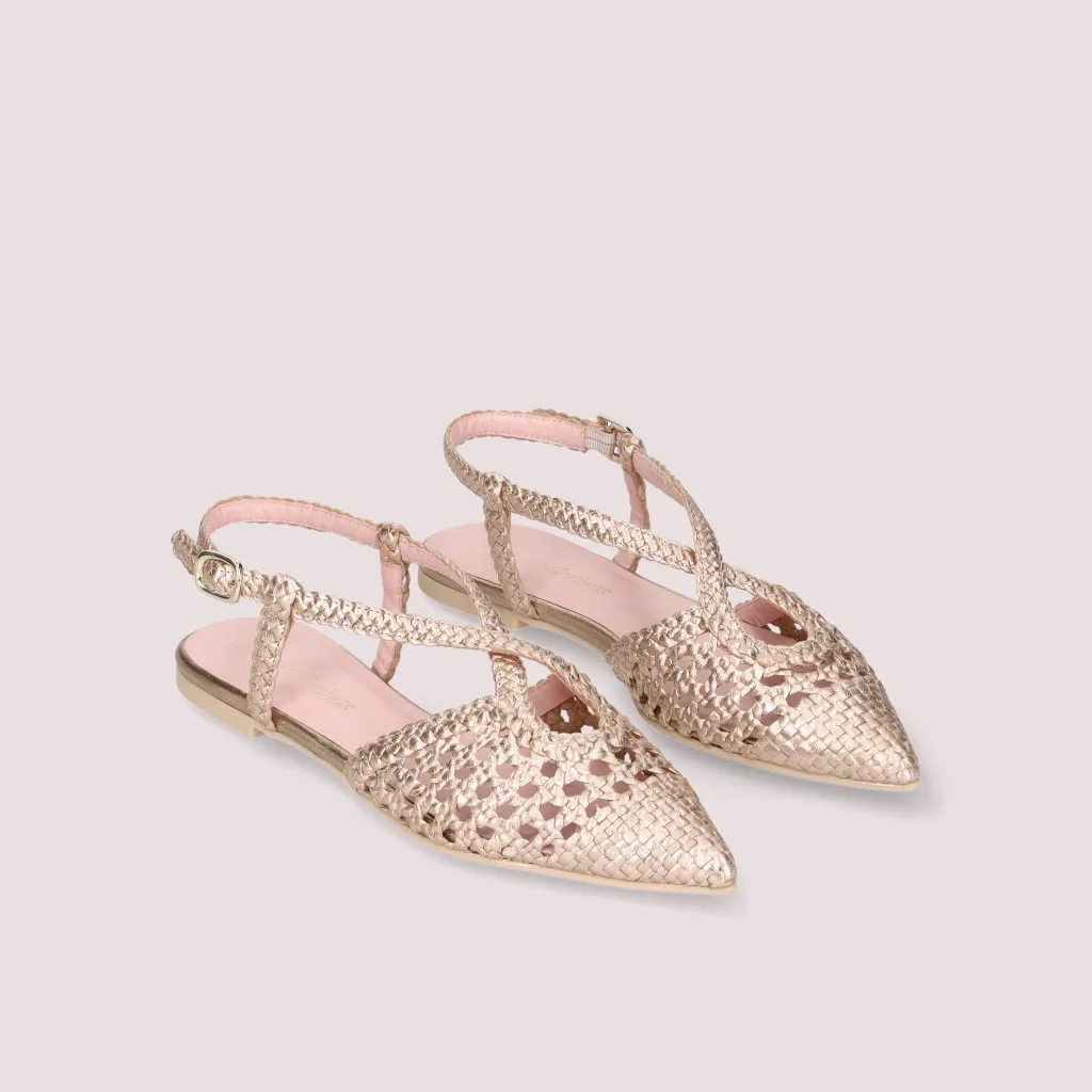 Ella|זהב|נעלי בובה|נעלי בלרינה|נעליים שטוחות|נעליים נוחות|ballerinas