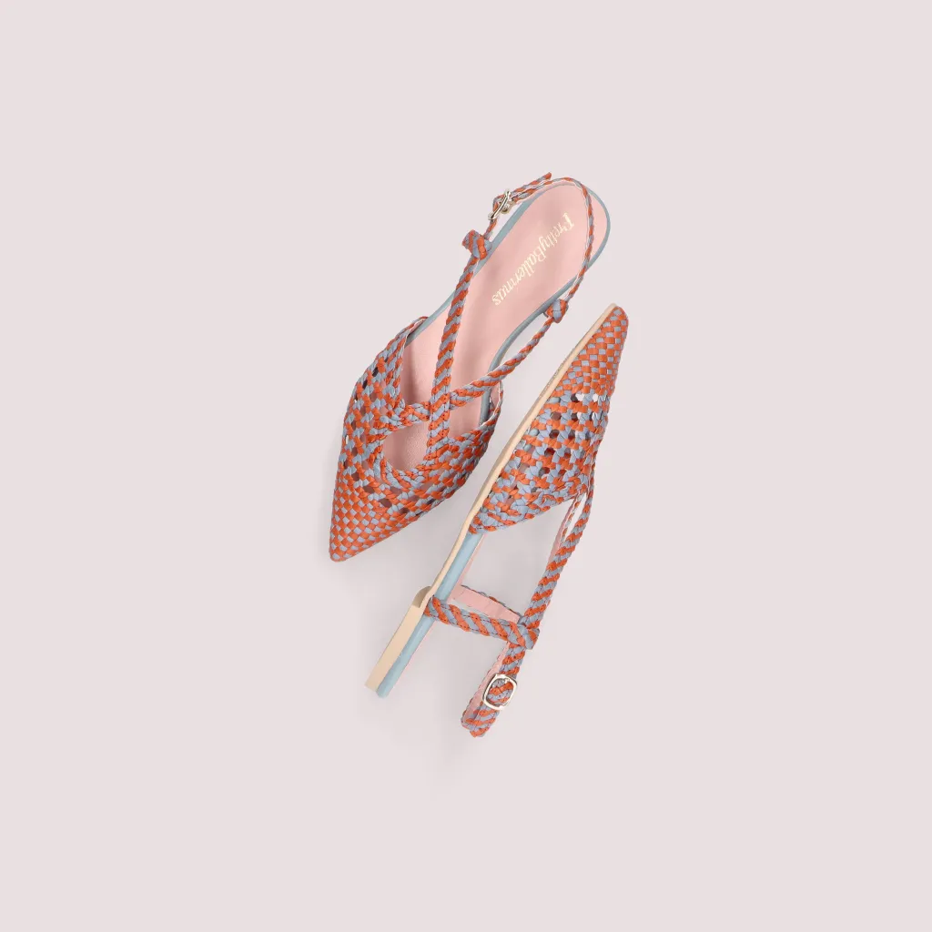 Ella|תכלת|כתום|נעלי בובה|נעלי בלרינה|נעליים שטוחות|נעליים נוחות|ballerinas