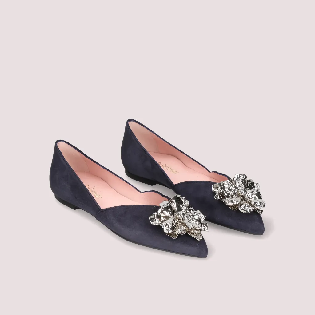 Ella|כחול|נעלי בובה|נעלי בלרינה|נעליים שטוחות|נעליים נוחות|ballerinas