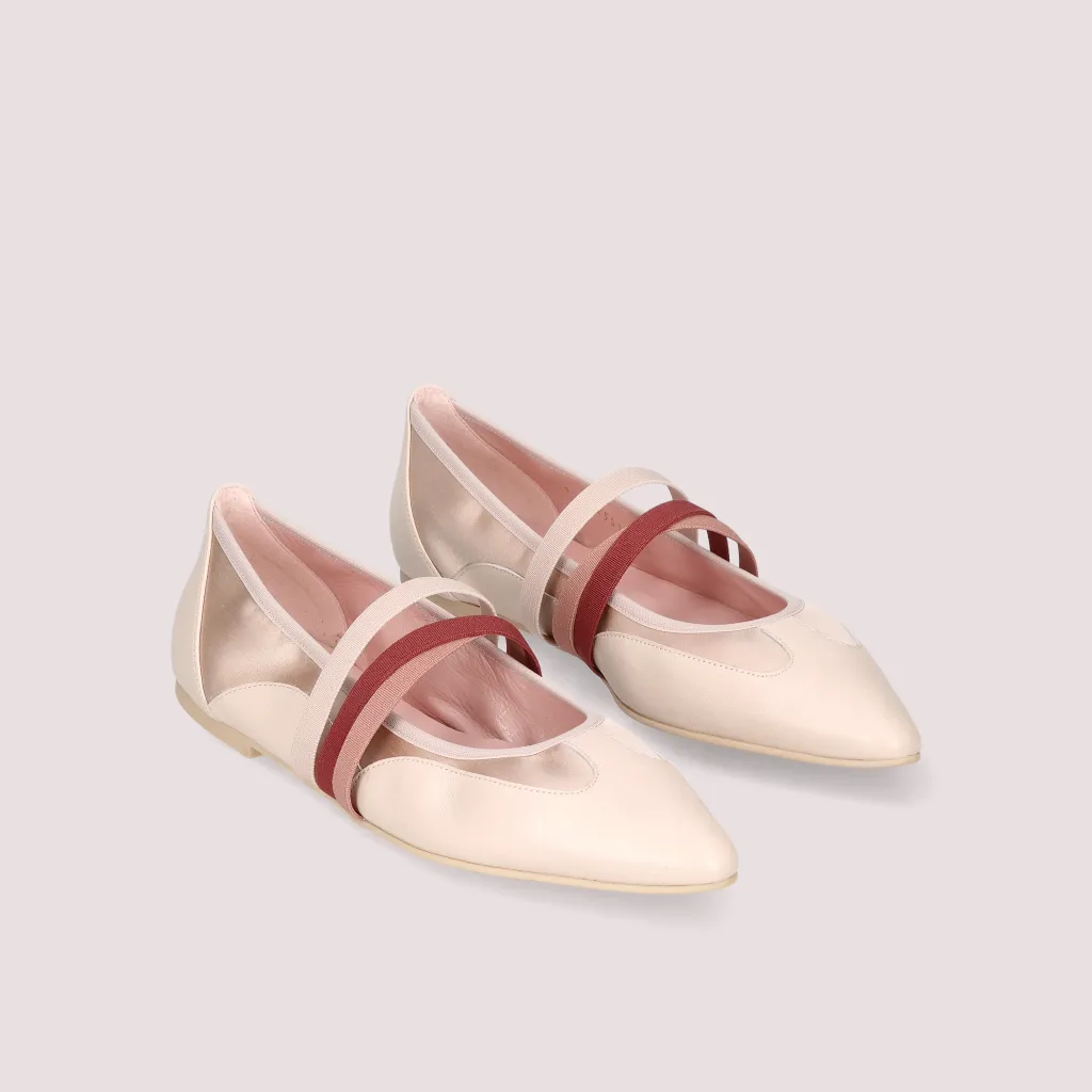 Tyra|ורוד|אבן|נעלי בובה|נעלי בלרינה|נעליים שטוחות|נעליים נוחות|ballerinas