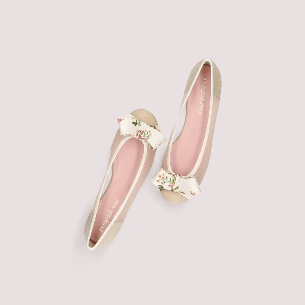 Rosario|פנינה|לבן|נעלי בובה|נעלי בלרינה|נעליים שטוחות|נעליים נוחות|ballerinas