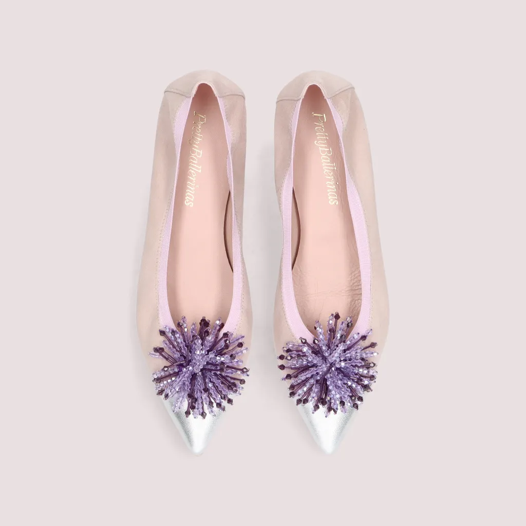 Ella|כסף|סגול|נעלי בובה|נעלי בלרינה|נעליים שטוחות|נעליים נוחות|ballerinas