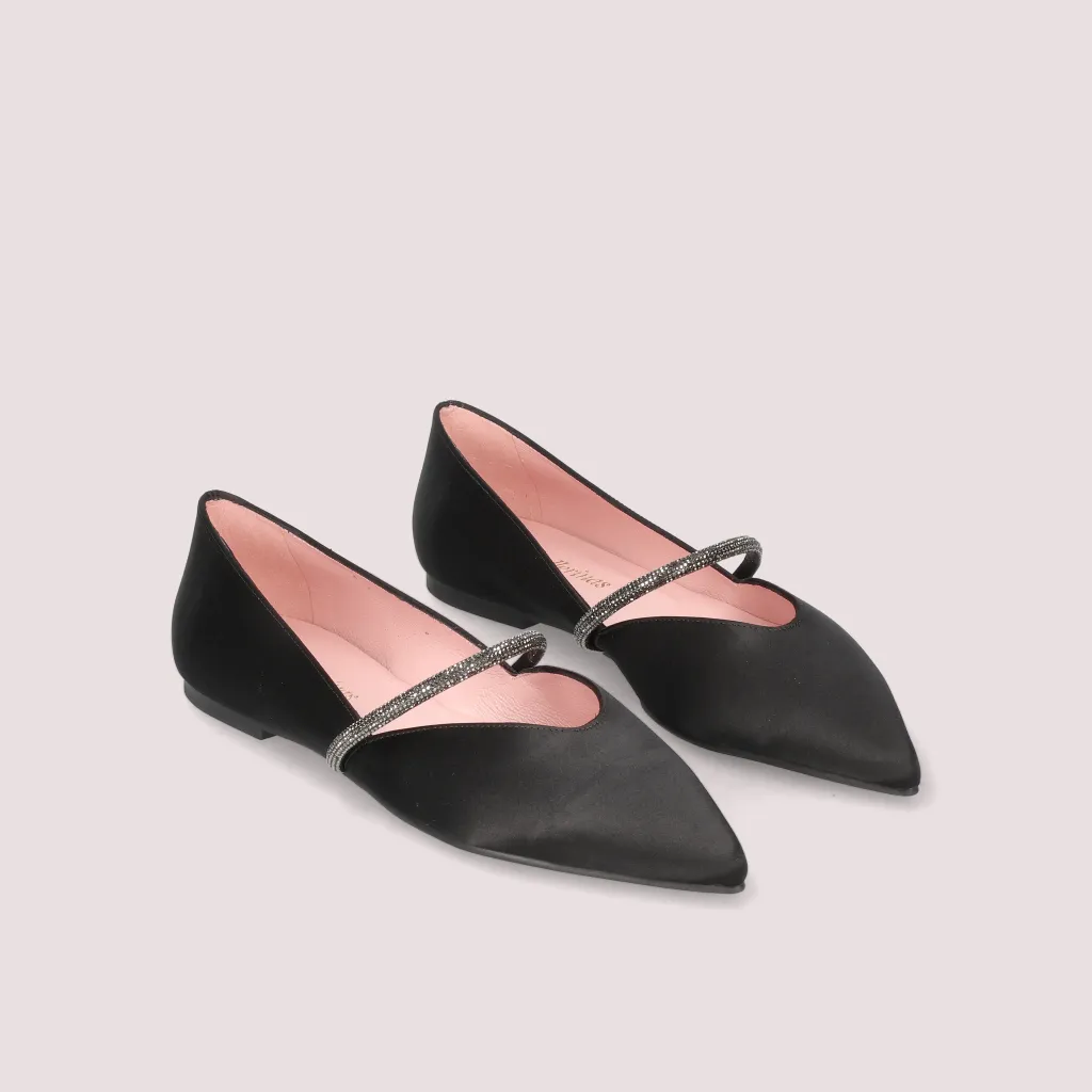 Paris|שחור|נעלי בובה|נעלי בלרינה|נעליים שטוחות|נעליים נוחות|ballerinas