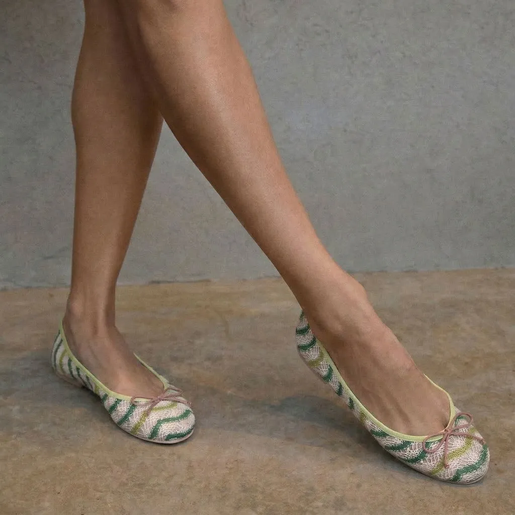 Rosario|אבן|ירוק|נעלי בובה|נעלי בלרינה|נעליים שטוחות|נעליים נוחות|ballerinas
