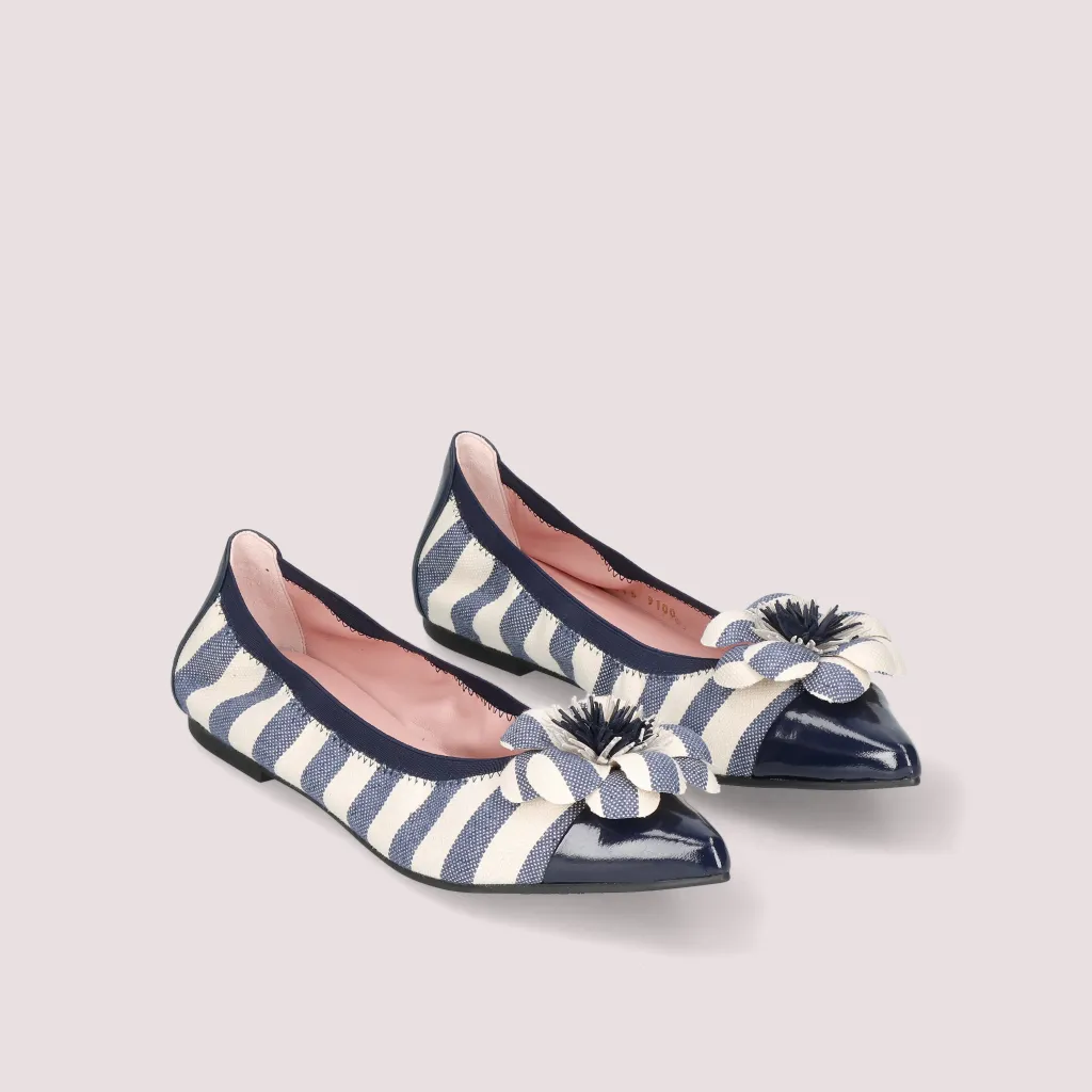 Ella|כחול|נעלי בובה|נעלי בלרינה|נעליים שטוחות|נעליים נוחות|ballerinas