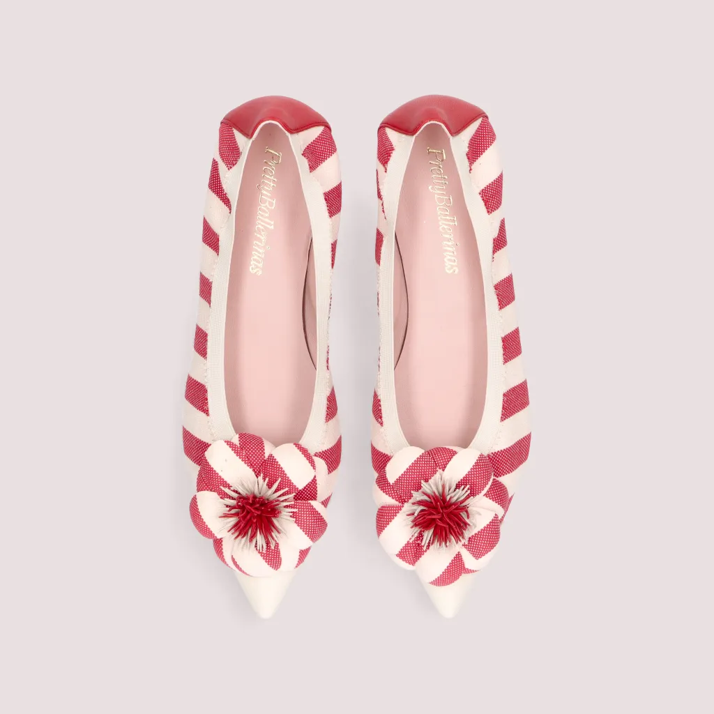 Ella|פנינה|אדום|נעלי בובה|נעלי בלרינה|נעליים שטוחות|נעליים נוחות|ballerinas