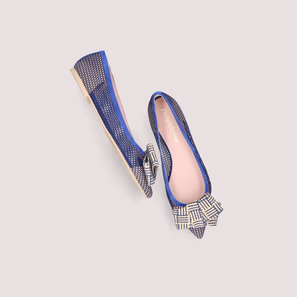 Ella|כחול|שקוף|נעלי בובה|נעלי בלרינה|נעליים שטוחות|נעליים נוחות|ballerinas