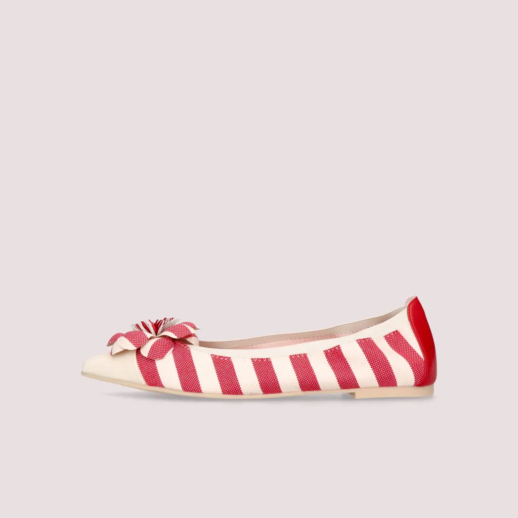 Ella|פנינה|אדום|נעלי בובה|נעלי בלרינה|נעליים שטוחות|נעליים נוחות|ballerinas