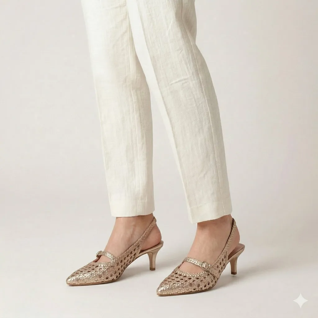Holly|זהב|עקב|נעלי עקב|Heels