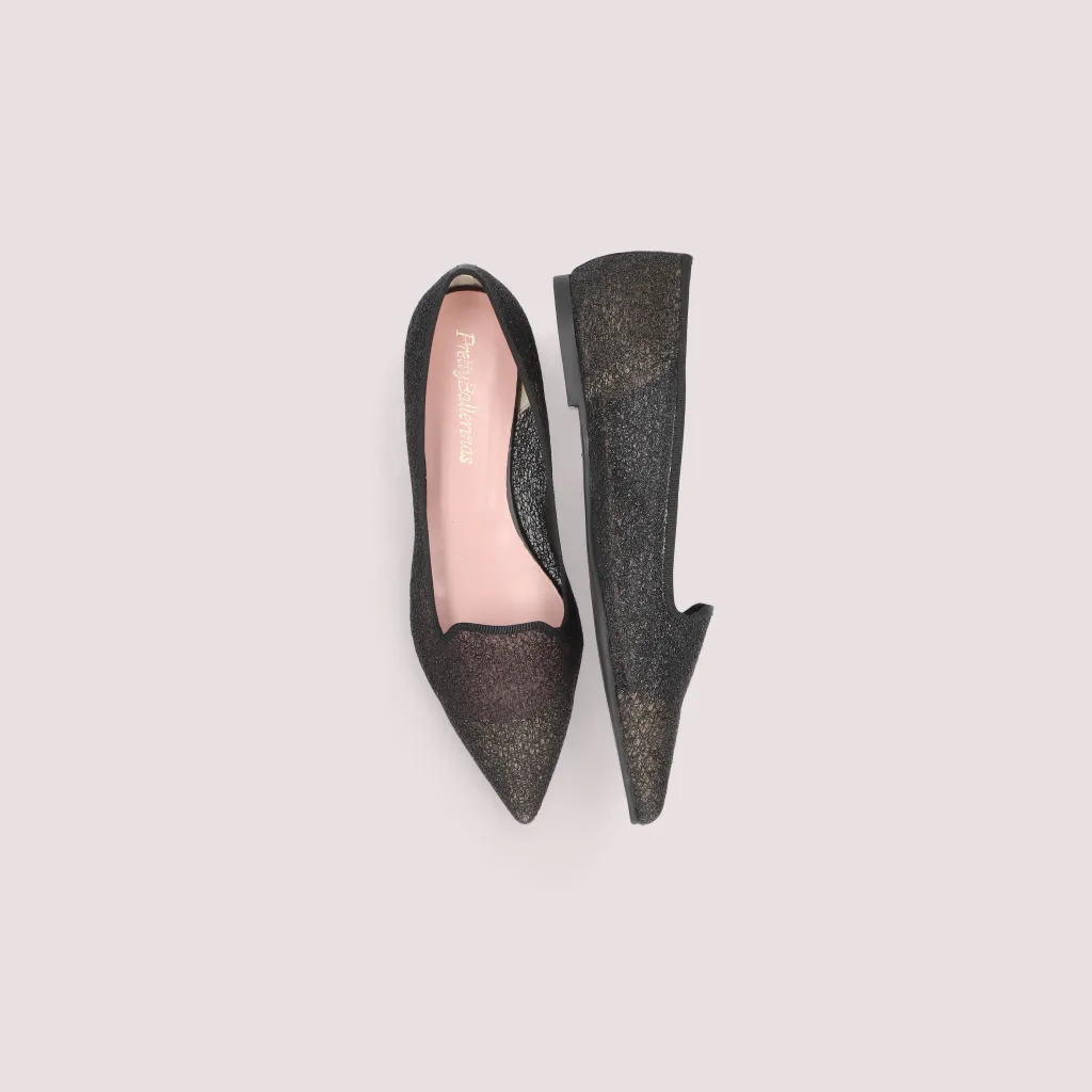 Ella|שחור|שקוף|נעלי בובה|נעלי בלרינה|נעליים שטוחות|נעליים נוחות|ballerinas