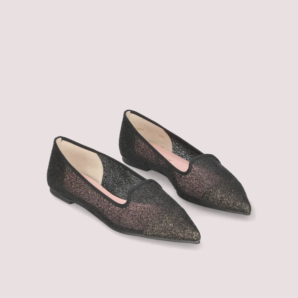 Ella|שחור|שקוף|נעלי בובה|נעלי בלרינה|נעליים שטוחות|נעליים נוחות|ballerinas