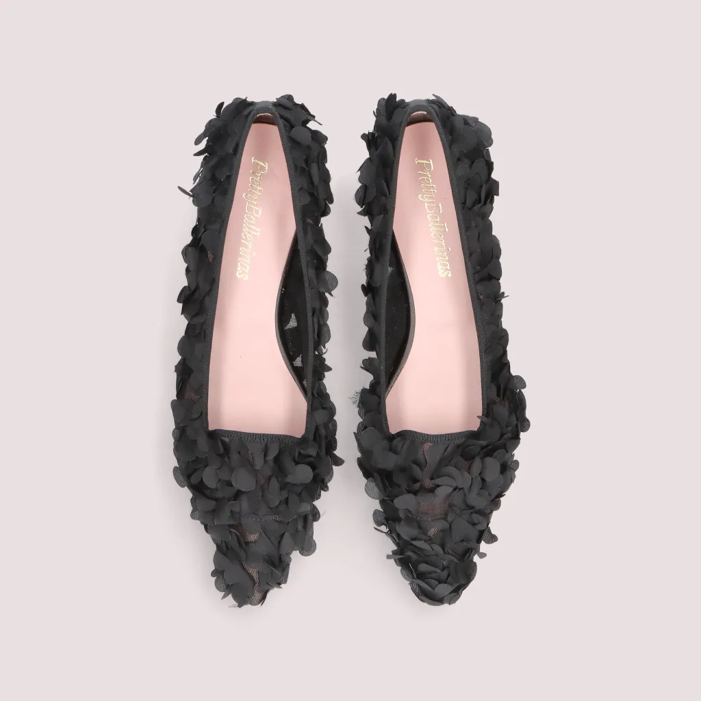 Ella|שחור|שקוף|נעלי בובה|נעלי בלרינה|נעליים שטוחות|נעליים נוחות|ballerinas