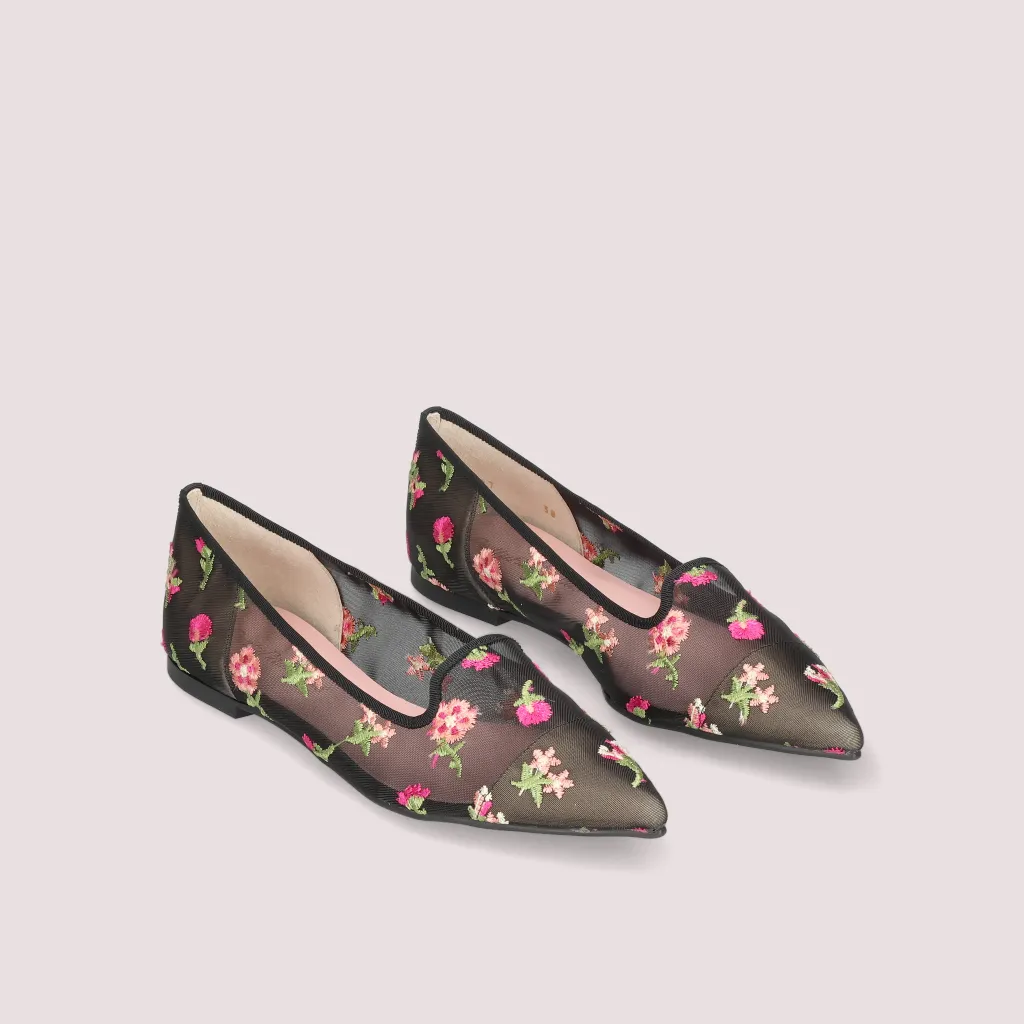 Ella|שחור|שקוף|נעלי בובה|נעלי בלרינה|נעליים שטוחות|נעליים נוחות|ballerinas