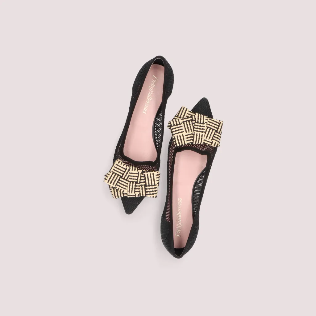 Ella|שחור|שקוף|נעלי בובה|נעלי בלרינה|נעליים שטוחות|נעליים נוחות|ballerinas